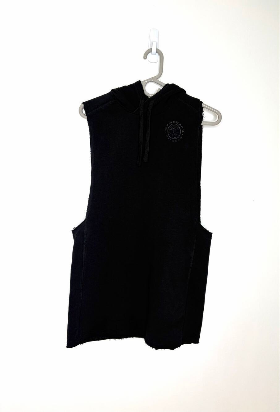 Gymshark Legacy Drop Arm Hoodie Sz S Sleeveless Slim Fit Raw Hem Activewear Gym